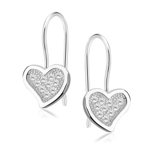 Cercei argint inima cu pietre si tortite DiAmanti Z1063JR_W-DIA (Argint 925‰ 1,5 g.)
